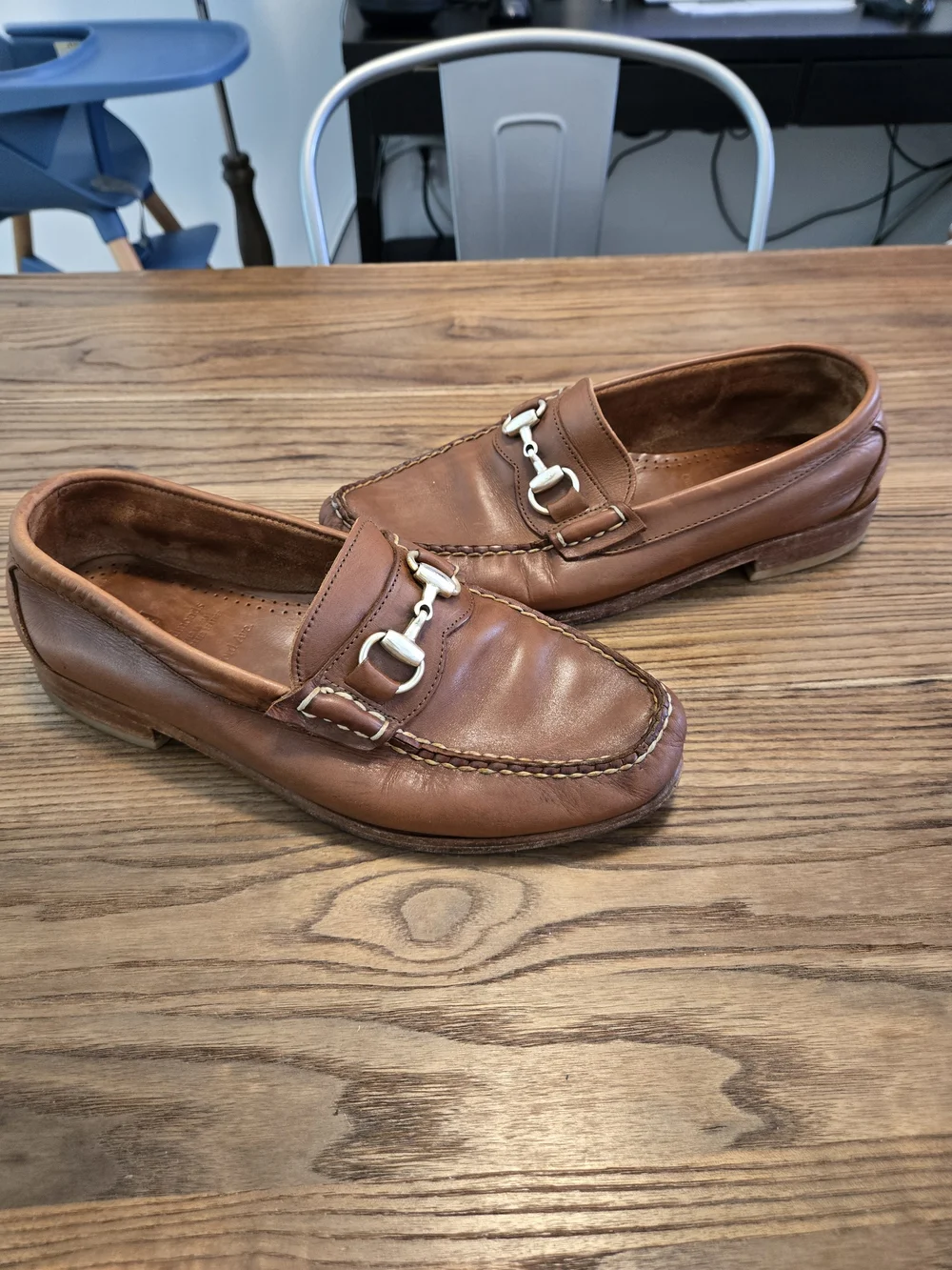 Allen Edmonds Brown Leather Bit Loafers Size 9.5
